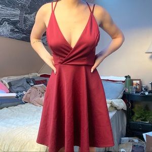 Dark Red Charlotte Russe Crossback Dress